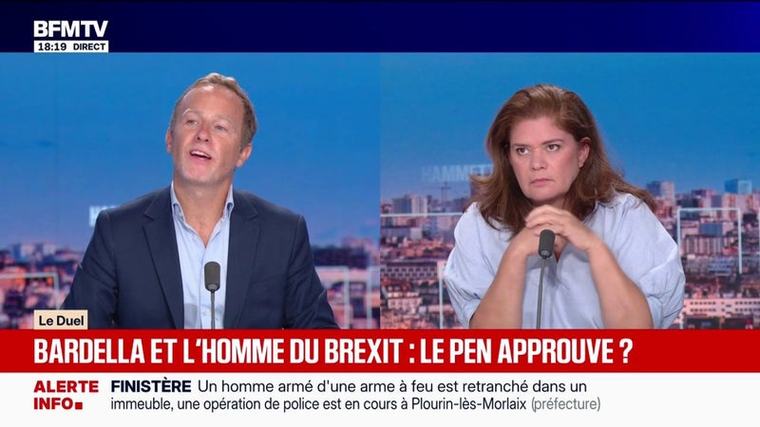 Jordan Bardella au côté de Nigel Farage à Birmingham: "C'est surprenant", déclare Tugdual Denis, journaliste à Valeurs Actuelles