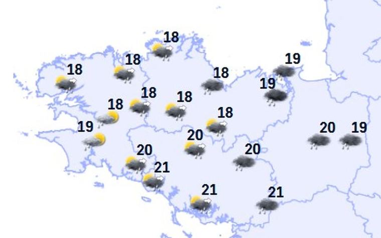 Météo en Bretagne : un mardi sous la pluie avec des rafales jusqu’à 70 km/h