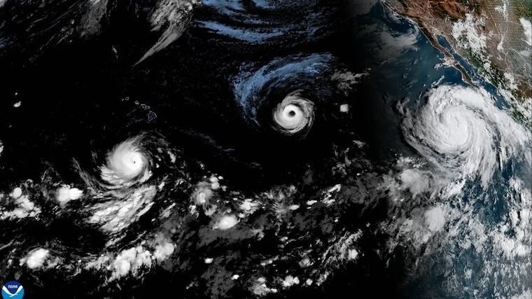 Trois ouragans en même temps dans le Pacifique, un phénomène rare favorisé par El Niño