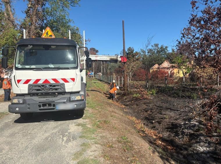 Incendie en Gironde : au Porge, 174 poteaux à replanter pour rétablir le réseau fibre