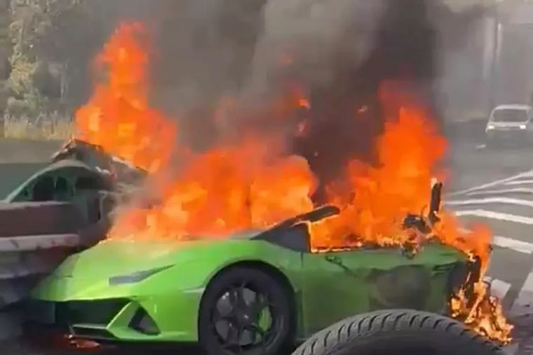 Une Lamborghini en feu coupée en deux morceaux : un accident spectaculaire fait deux morts sur l'autoroute A3