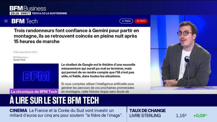 À lire sur le site Tech&Co : Trois randonneurs font confiance à Gemini pour partir en montagne, ils se retrouvent coincés en pleine nuit après 15 heures de marche, par Sylvain Trinel