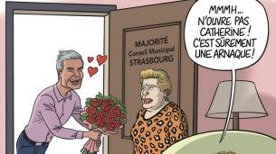 Strasbourg. Le dessin de la semaine : Jean-Philippe Vetter fait les yeux doux à Catherine Trautmann