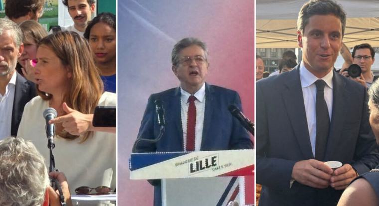 Ferveur absolue pour Mélenchon, Tondelier et Attal plus discrets... la présidentielle se joue aussi à la Braderie