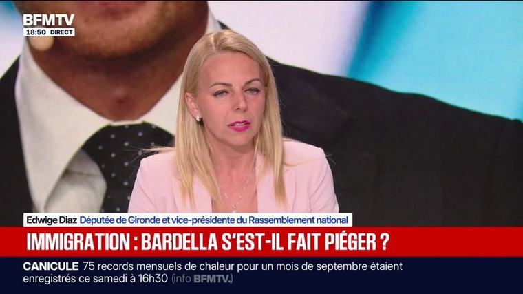 Jordan Bardella au côté de Nigel Farage à Birmingham: "Nos opposants politiques essayent d'inventer des polémiques", déclare Edwige Diaz, vice-présidente du RN
