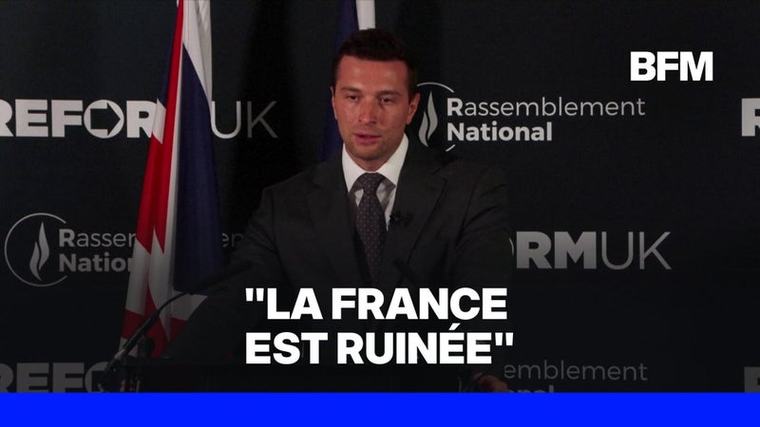 Jordan Bardella aux côtés de Nigel Farage: le président du RN affirme que "la France est ruinée"