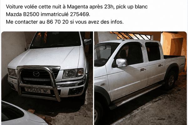 Vols de pick-up à Nouméa : les avis de recherche se multiplient sur les réseaux sociaux